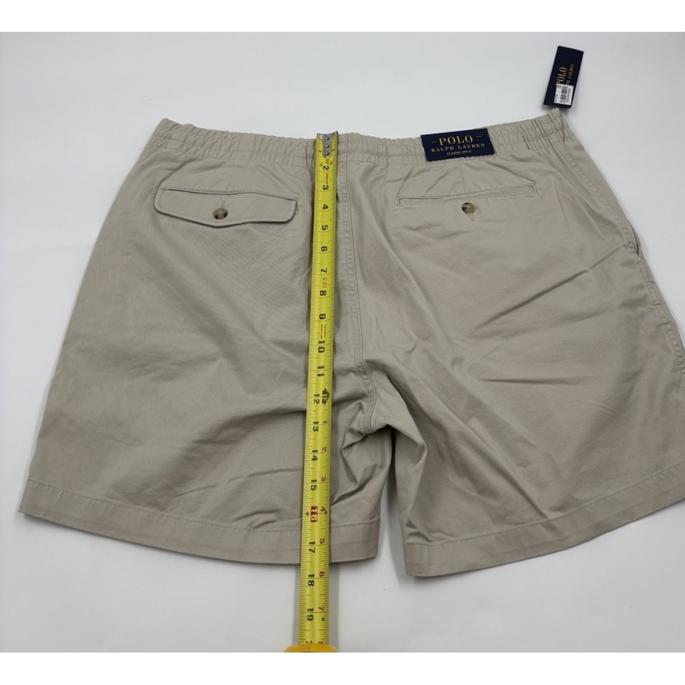 NWT Polo Ralph Lauren Men's XL Classic Fit 6" Tan Logo Elastic Khaki Shorts - Picture 5 of 5